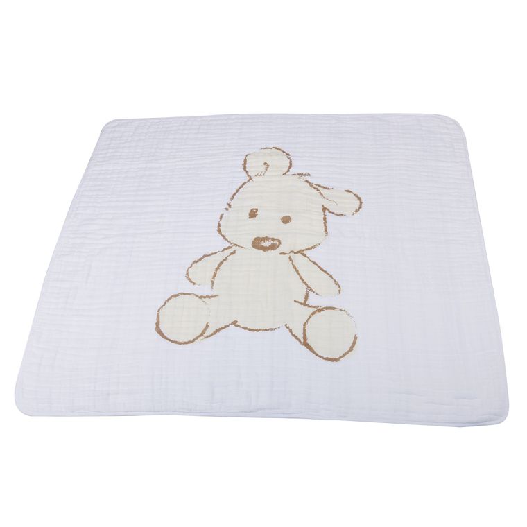 Teddy Bear Muslin Blanket