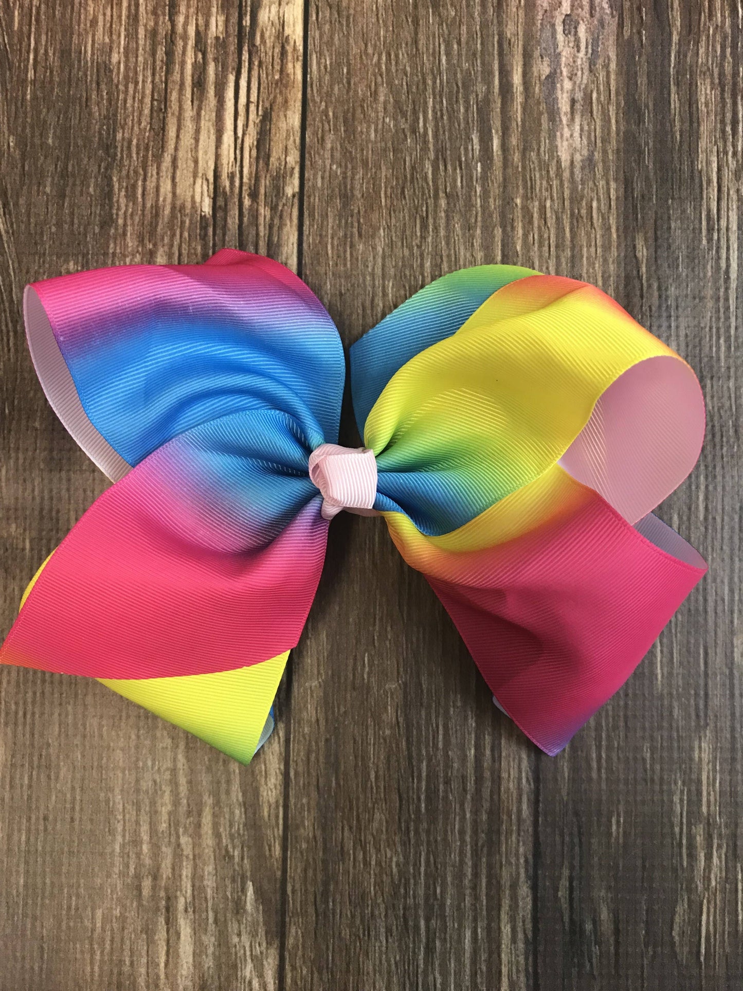 Rainbow Print Texas Size Hair Bows