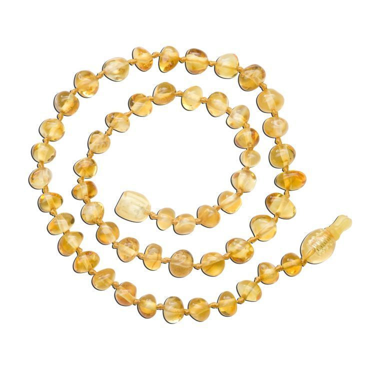 Amber Teething Necklace - Lemon Polished Baroque For Teething Baby Jewelry