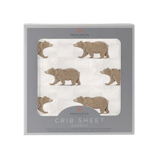 Goodnight Bear Bamboo Crib Sheet